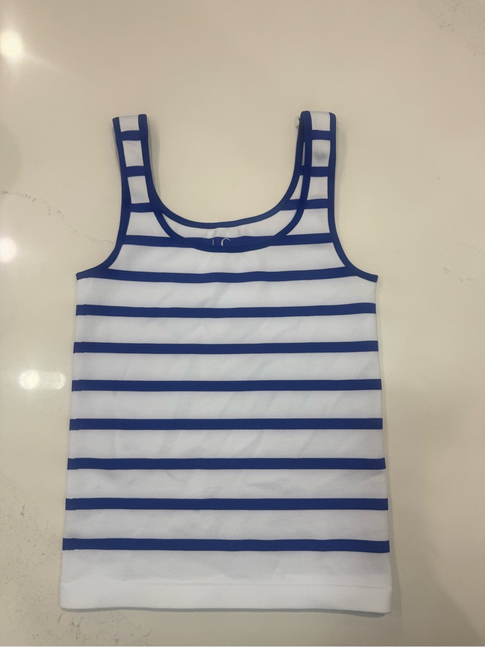 Striped Blue and White Women's Tank Top